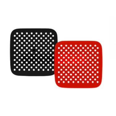 Imagem de Forma Silicone Air Fryer，Conjunto de Duas PeçAs，Material de Silicone，Resiste a Temperaturas Até 230 °C, FáCil de Limpar，Moldes Multimodelo，Adequado para Bolos e PanificaçãO(KIT 2 Tapetes Quadrados)