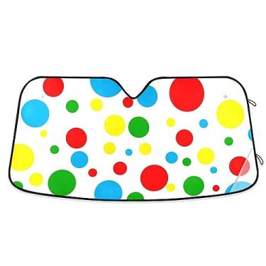 Imagem de Viseiras coloridas de bolinhas para carro, persianas de janela de carro, proteção UV dobrável para janela de carro, bloqueador solar para carro, caminhão, SUV, acessórios de carro