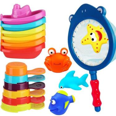 Imagem de Brinquedos de banho para bebês Tidesiok 17 peças sem mofo, sem furos, 