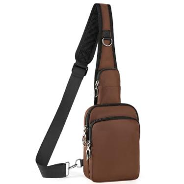 Imagem de BROADREAM Bolsa tiracolo antifurto para homens e mulheres, mochila casual com bloqueio RFID, perfeita para viagens, Marrom