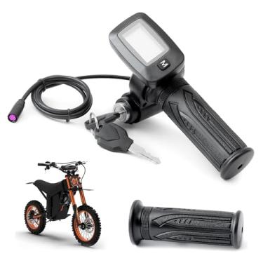 Imagem de Fowuyeep Dirt Ebike 48V Speedometer Grip com visor LCD integrado, versão botão M, compatível com motocicleta elétrica Tutto Tutti Soleil 01