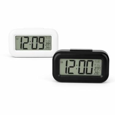 Imagem de Mini Relógio Digital com LED · Hora, Data e Temperatura · Despertador e Função Soneca · Portátil para Casa, Escritório e Viagens · Sortido