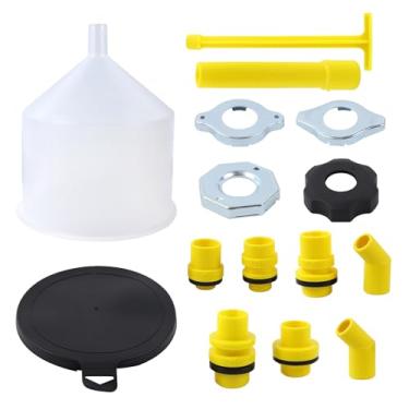 Imagem de Hovom Kit de funil de refrigeração de carro sem derramamento de 15 peças, kit de sangramento de funil à prova de derramamento com adaptadores, conjunto de funis de enchimento de radiador de radiador