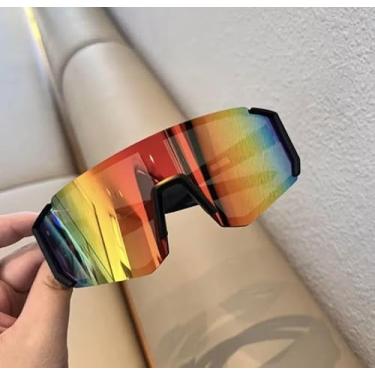 Imagem de Óculos de Ciclismo à Prova de Vento Areia Óculos de Sol Unissex ao Ar Livre Montanhismo Estrada Mountain Bike Bicicleta UV400 (Amarelo com Hastes Pretas)