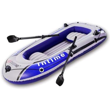 Imagem de Bote Inflavel Barco Intime 3 Pessoas Reforçado Inflador Remo Passeio Pesca Praia Lancha Jetski Iate Mar Rio