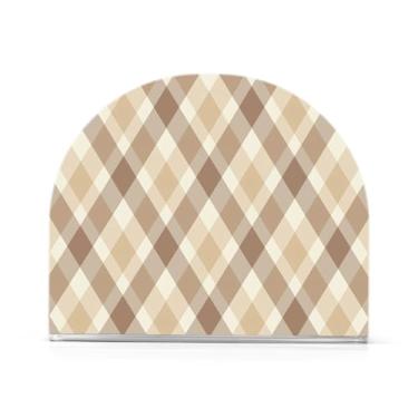 Imagem de Chic Diamond Suporte de guardanapos de mesa bege, pacote com 2, porta-guardanapos de restaurante, porta-guardanapos antiderrapante