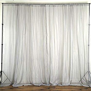 Imagem de AK TRADING CO. Painéis drapeados IFR de voile transparente de 304,8 cm de largura (3 m de largura) para pano de fundo, eventos de casamento, cortinas de teto, máscara de evento e decoração - Selecione