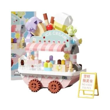 Imagem de Kit De Blocos De Montar DIY Para Meninas, Caminhão De Comida, Loja De 