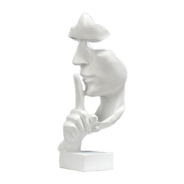 Imagem de ZJchao Thinker Estátua Forma Vívida Compacto Resina Sintética Atraente Estatueta Decorativa para Decoração de Casa Sala Estar Mesa Escritório (Branco)