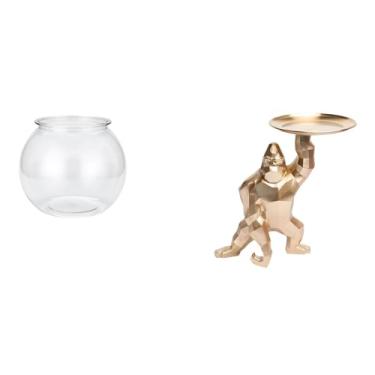 Imagem de Whtkoph Escultura Transparente em Formato de Aquário com Bandeja. Ornamento em Resina Transparente para Quarto, Sala de Estar, Mesa de Trabalho E Coleções Dec