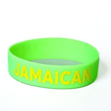 Imagem de Culinary ID Bands "JAMAICAN Pulseira de rotulagem de silicone, serve para garrafas de apertar de 473 a 680 g e agitadores de draga, silicone durável de grau alimentício, aumenta a eficiência da
