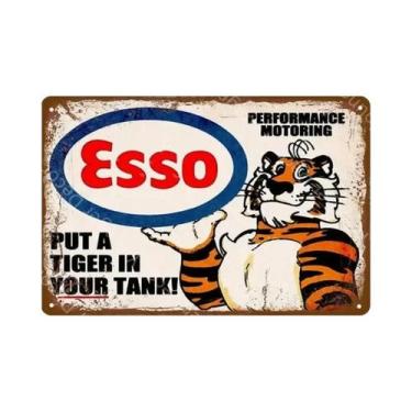 Imagem de Placa De Metal Vintage Retro Com Óleo De Motor Tigre Para Decoração De