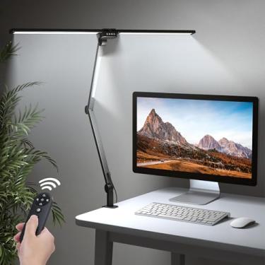 Imagem de Lâmpada de Escritório Ajustável com 272 LEDs Suporte Fixação Braço Articulado Luzes Mesa para Arquitetos 4 Cores Temperatura Brilho Controle Remoto Plegável e Flexível Uso Diário em Casa