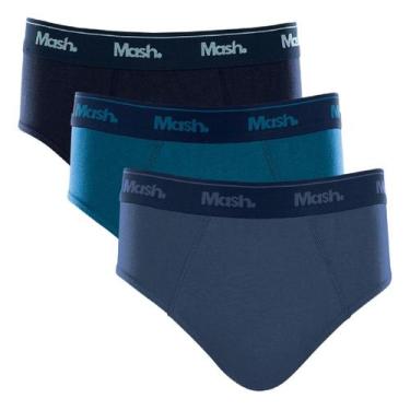 Imagem de Kit C/12 Cueca Slip Mash Ref. 010.04, Marinho/Azul Petróleo/Azul jeans