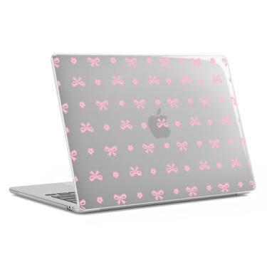 Imagem de Compatível com MacBook Air 13,3 polegadas 2022 2021 2020 2019 2018 versão M1 A2337 A2179 A1932, romântico, rosa, laço rosa, margarida, capa transparente para namorados