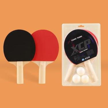 Imagem de Conjuntos de raquete de pingue-pongue – Conjunto de raquete de tênis de mesa para 2 jogadores com 3 bolas