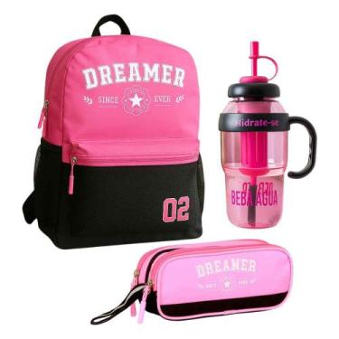 Imagem de Kit Escolar Mochila + Estojo + Garrafa 1300ml Original Clio -