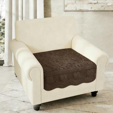 Imagem de Arfntevss Capa de sofá para cães, boho, de pelúcia, para animais de estimação, lavável, felpudo, capa de cadeira única, antiderrapante, capa para apoio de braço, protetor de móveis (vinhas de pelúcia