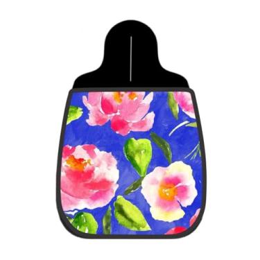 Imagem de Lixeira De Carro Organizador Lixinhocar Pintura Flores Rosa e Azul