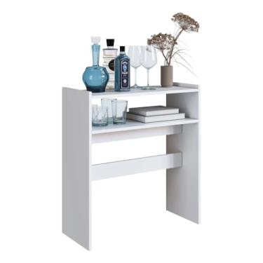 Imagem de Mesa Auxiliar Multiuso Branca, Tamanho 77x70x30 cm, Design Moderno, para Sala, Quarto e Escritório, Mesa para Manicure