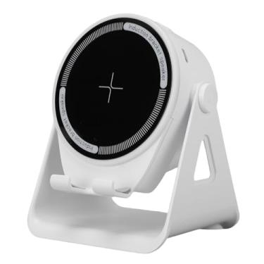 Imagem de VBESTLIFE Alto-falante de Indução Sem Fio, Suporte de Telefone Com Amplificador de Alto-falante Bluetooth, Som Estéreo, Iluminação Ambiente LED Dinâmica, Suporte de Telefone Ajustável Em (WHITE)