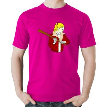 Imagem de Camiseta Algodão Baseball Girl - Foca na Moda, Rosa, G