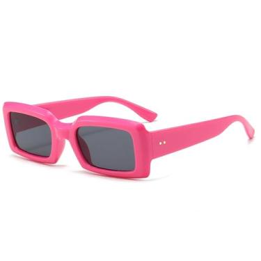 Imagem de Óculos de Sol Unissex com Armação Espessa e Rebites em Cores Candy, Proteção UV400, Ideais para Esportes ao Ar Livre, Corrida e Ciclismo, Cor Rosa Cinza