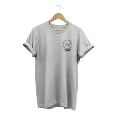 Imagem de Camiseta Feminina Twenty One Pilots Lançamento - Baby Look, Cinza, GG