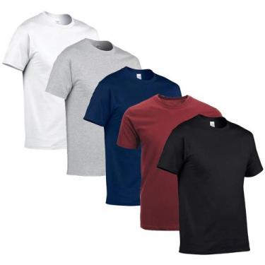 Imagem de Kit 10 Camiseta Masculina Lisa Algodão Fio 30.1 Básica Casual Silk Sub