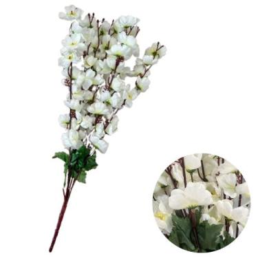 Imagem de Flor De Cerejeira Artificial Buquê 7 Hastes Pessegueiro Casa - PlantaI