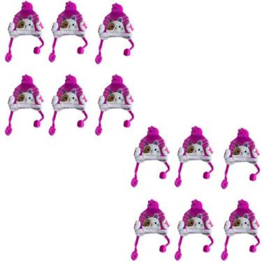 Imagem de kit 12 toucas gorro infantil de pompom bichinho para menino menina for