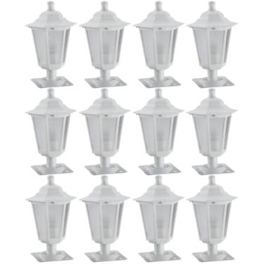 Imagem de Kit 12 Luminárias de Chão 31cm Externa Decorativa Balizador de Jardim Lente Fosca Branco Dital
