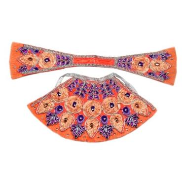 Imagem de ASHIRWAD Vestido de 11,4 cm Lehanga Chunari para Ídolos e Estátua da Deusa Devi Laxmi Durga Ma MATA Tecido Poshak Vastra (Poshak-03)