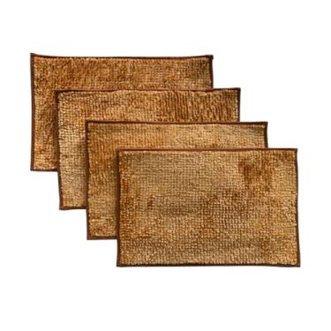 Imagem de Tapetes de Bolinha em Microfibra Super Macio 38x58cm para Banheiro Quarto e Cozinha (4, Caramelo)