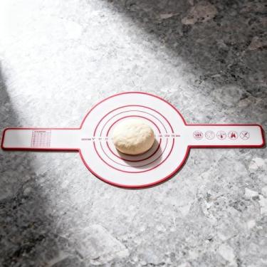 Imagem de Tapete de silicone resistente ao calor grande superfície antiderrapante para enrolar massa com grade de medição para uso na cozinha