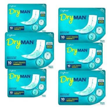 Imagem de Dryman Absorvente Masculino Conforto e Proteção 6 pacotes com 10 un - 