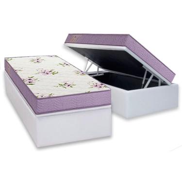 Imagem de Conjunto Box Baú Solteiro: Colchão Espuma Ortobom D23 Physical Super Resistente Bordado + Base Crc Corano White (88x188)