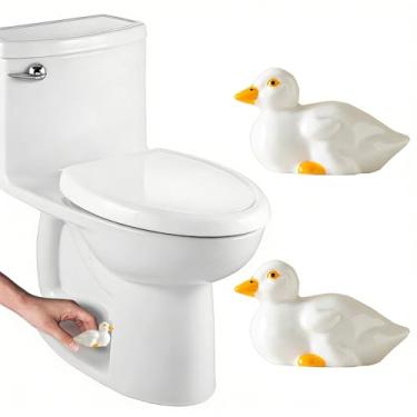 Imagem de Tampas de parafuso de vaso sanitário tampas decorativas de tampa de parafuso de vaso sanitário, tampas de parafuso de vaso sanitário de cerâmica, tampas de vaso sanitário de pato fofo para decoração