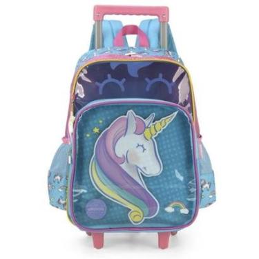 Imagem de Mochila de Rodinhas Com Alça Luxcel Up4You Unicórnio Verde-Unissex