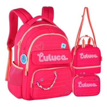 Imagem de Kit Mochila Escolar Luluca Infantil  Juvenil Feminina-Feminino