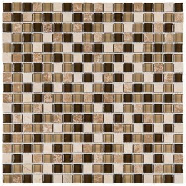 Imagem de Kit 1m² Pastilha de Vidro Matisse 30cm X 30cm Marrom Escuro