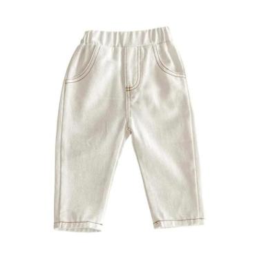 Imagem de Calças Casuais Versáteis De Moda Coreana Para Bebês Unissex, Jeans Par