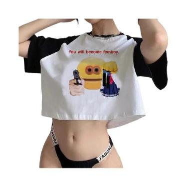 Imagem de 90s Femboy fairycore goth crop top Mulher manga gótica moda coreana ca