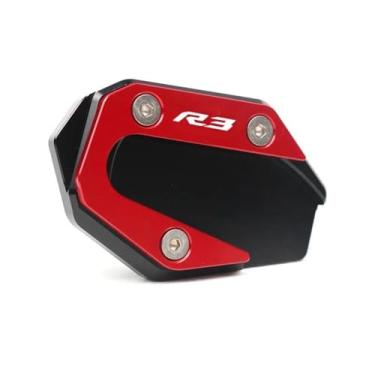 Imagem de Anti-derrapante Para YZF-R3 yzfr3 abs YZF-R25 yzf r3 r25 2015-2018 cnc pé suporte lateral almofada de extensão placa apoio ampliar(Red R3)