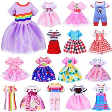 Imagem de Conjunto de roupas para bonecas Hungdao, 16 peças para bonecas meninas