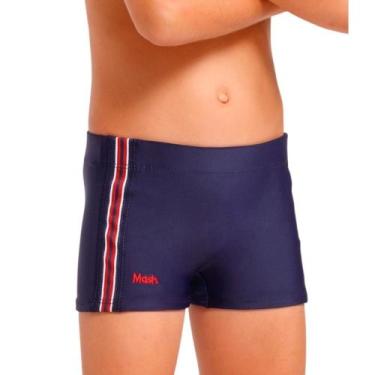 Imagem de Sunga Boxer Infantil Mash Liso/Estampada, Azul listrado, G