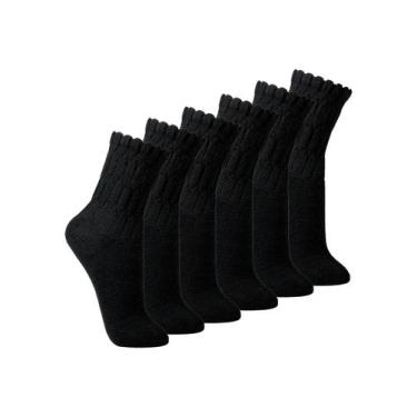 Imagem de Kit com 6 Pares de Meias Aeróbica Lupo 4810-003, Preto, 37-40