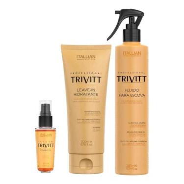 Imagem de Kit Fluido Para Escova + Leave-In + Power Oil  Trivitt