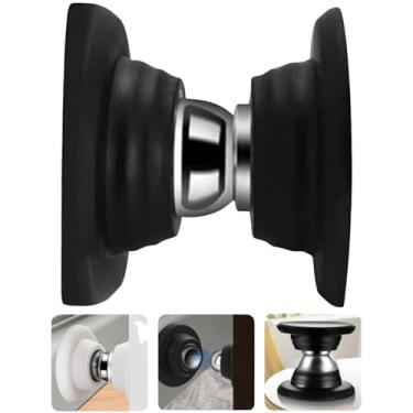 Imagem de Kit 2 Trava Porta Fixador Magnético Dupla Face Parafuso Prendedor Pequeno Segurador de Kit para 2 Portas -IT (Preto Black)