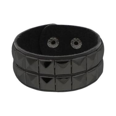 Imagem de Pulseira Unissex Punk Gótica Rock Com Pontas E Rebites, Bracelete De P
